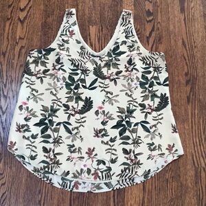 RW&CO. Botanical Print Camisole - Cream and Green